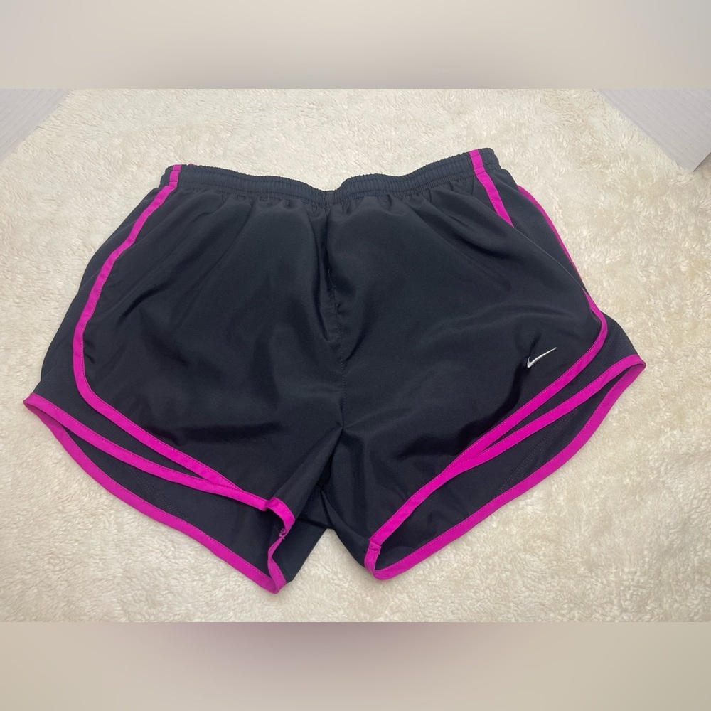 Athleisure Nike Women's Athletic Shorts in Black with Pink Trim